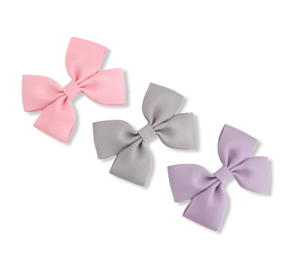 Set of 3 Peony, Grey and Fresco - All Style & Size Bows