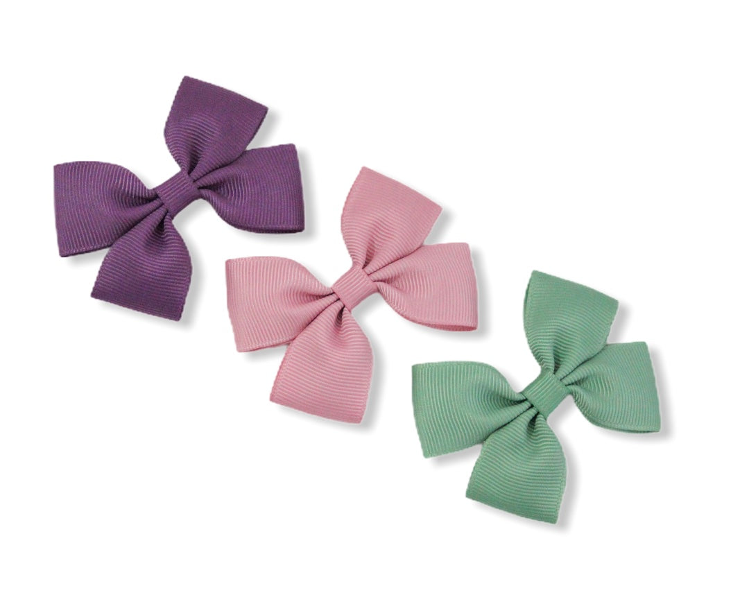 Set of 3 Amethyst, Quartz & Sage - All Style & Size Bows