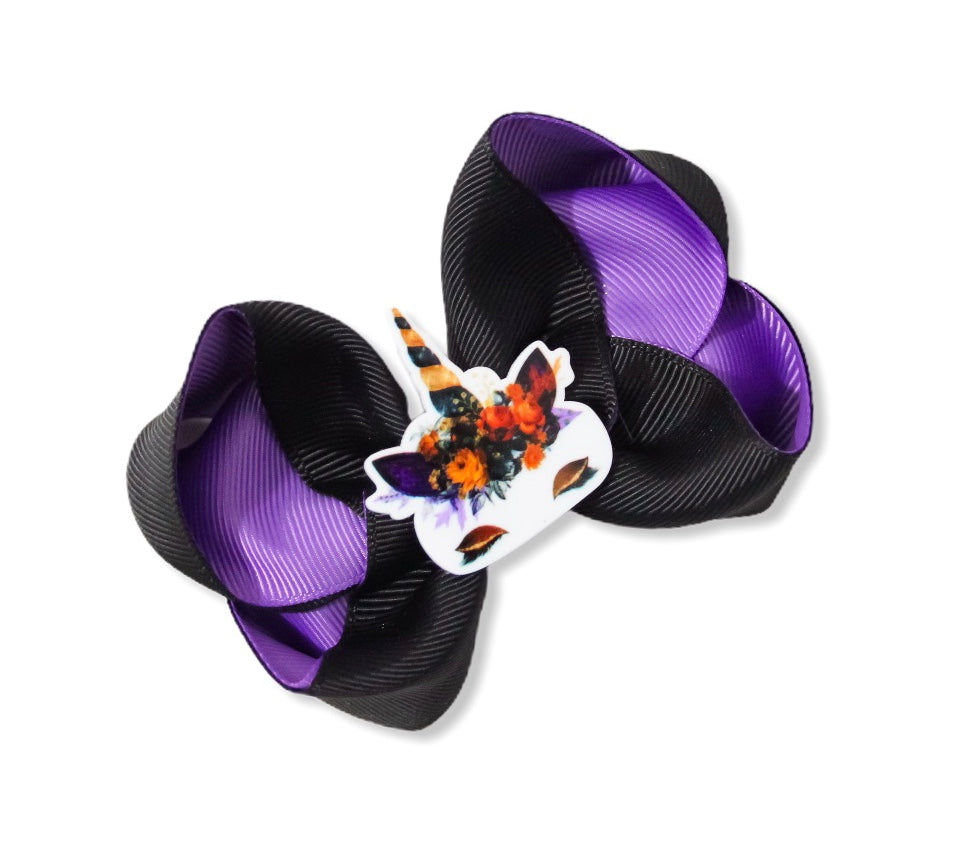 Halloween Unicorn large boutique bow