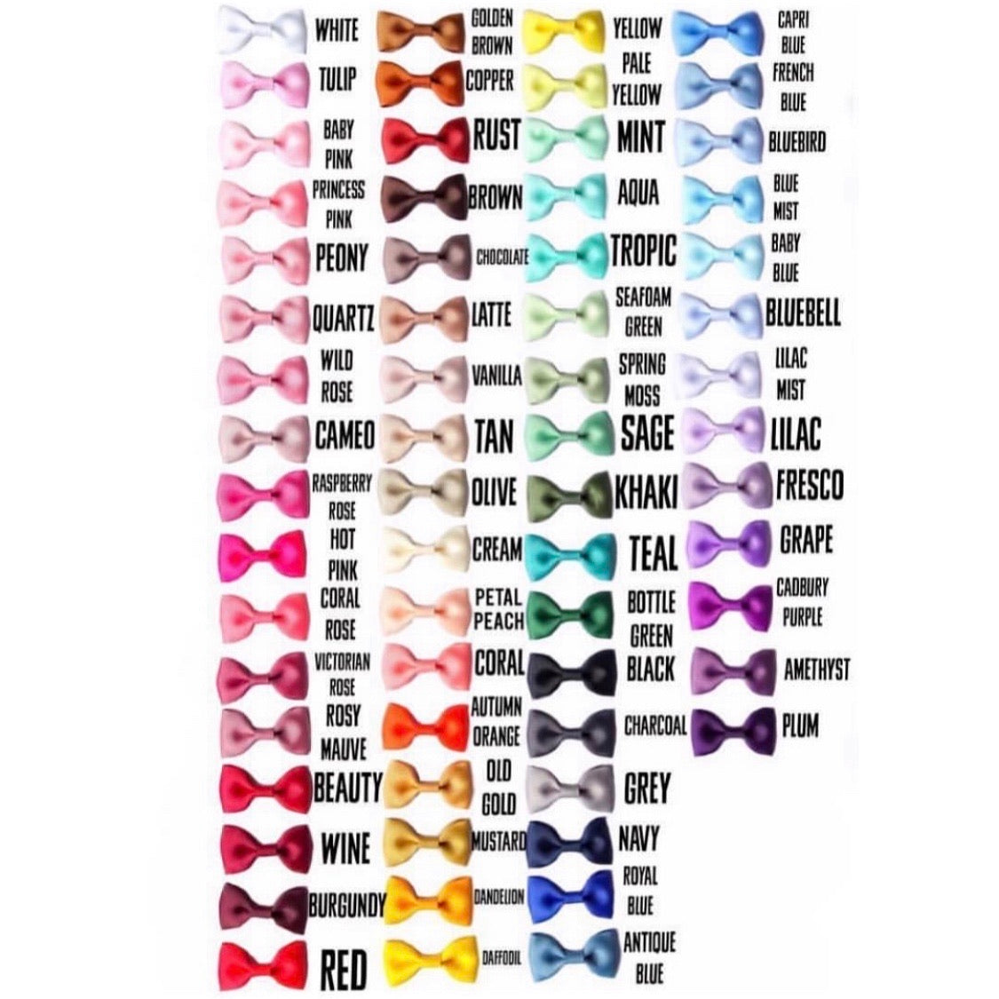 Metallic Lined Small Boutique Bows - All Colours