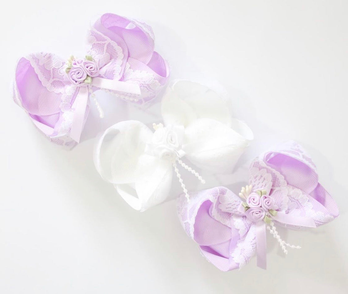 Rose Bouquet Lace Large Boutique Bows