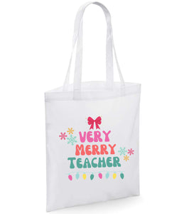 Christmas Teacher Tote Bags