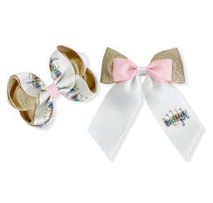 Disneyland inspired birthday Bow - All size / styles Inc bag charms/key rings