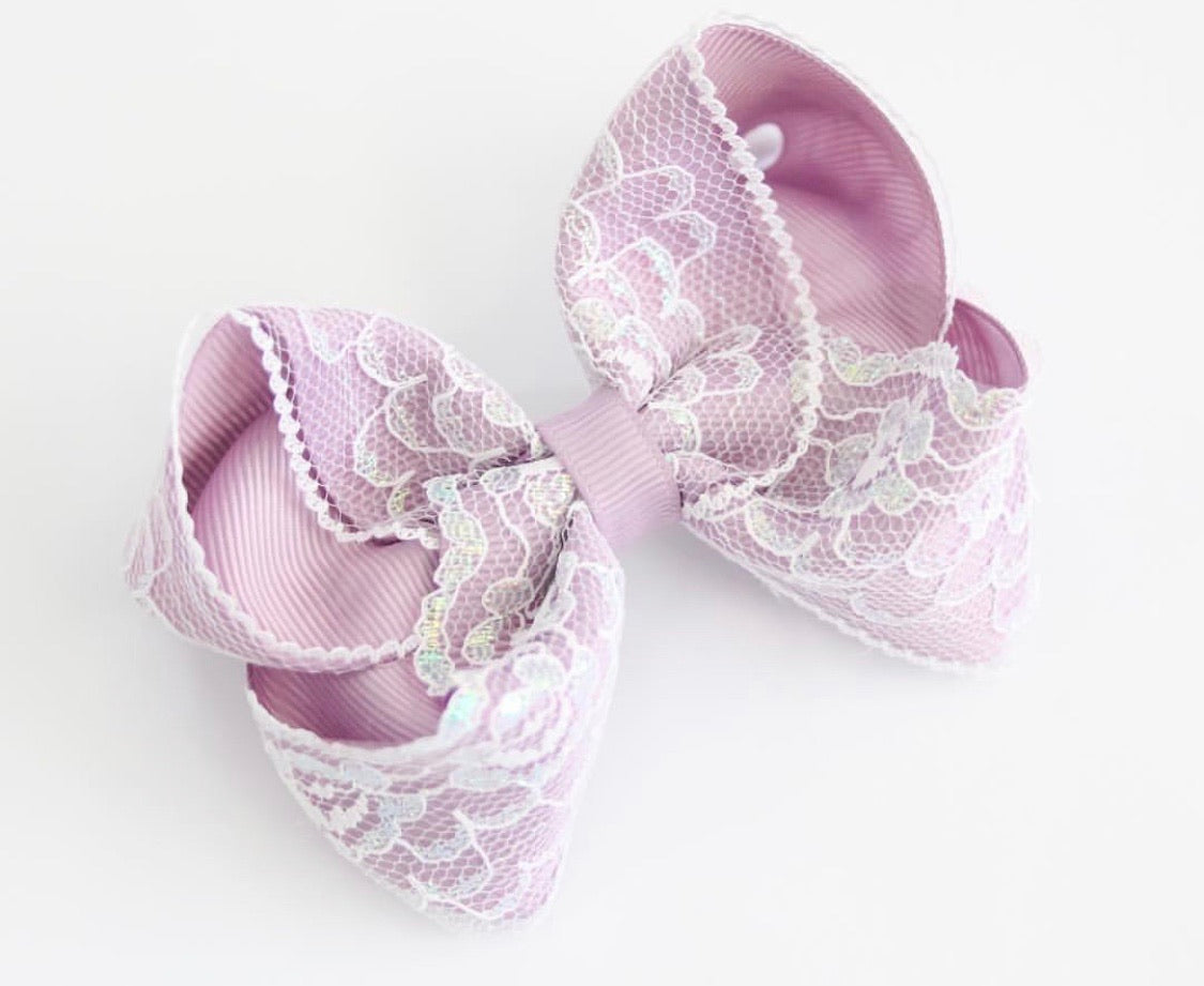 Iridescent Lace Large Boutique Bows