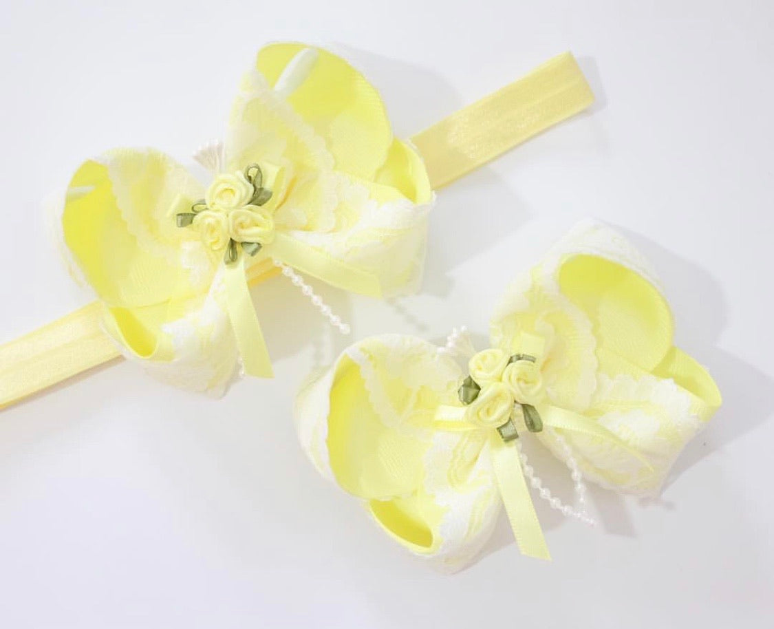 Rose Bouquet Lace Large Boutique Bows
