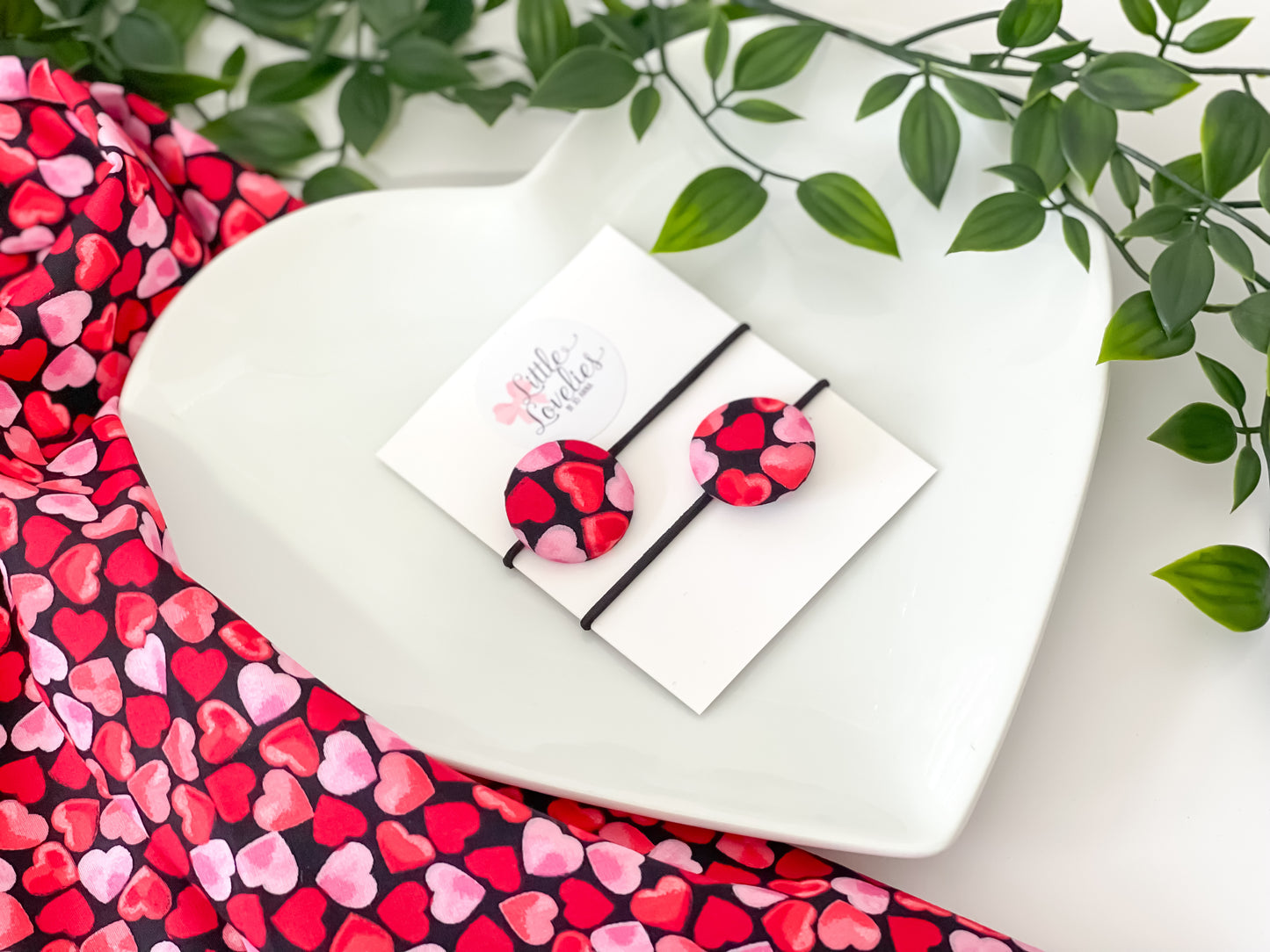 Heart Print Button Bobbles