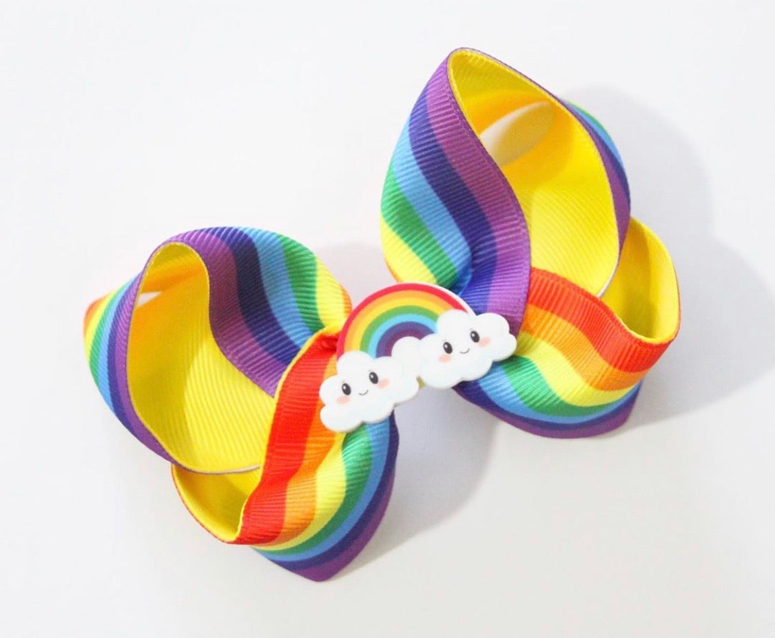 Rainbow Brite Large Boutique Bow
