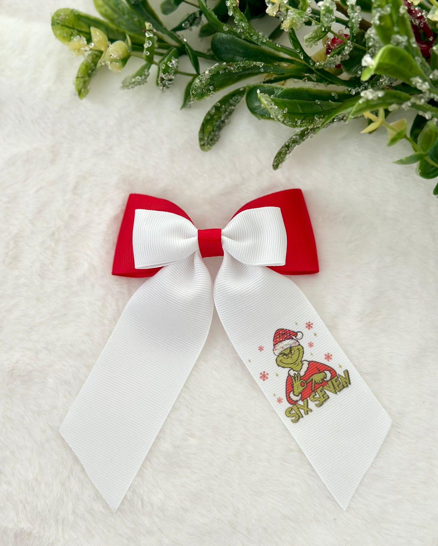 Grinch 6 7 Ponytail Bow