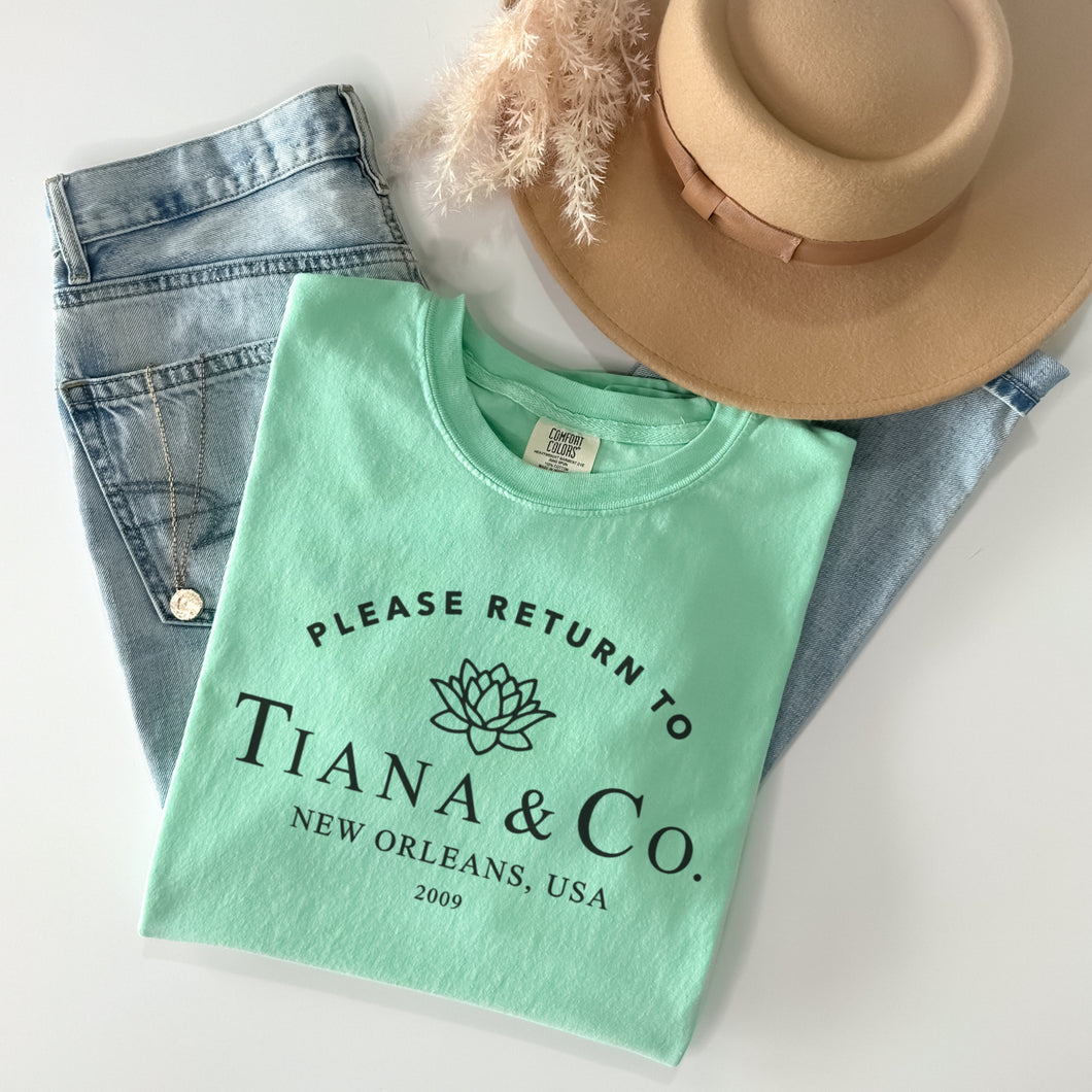 ‘Please Return to - Tiana ’ Tee’s & sweatshirts Unisex All Sizes
