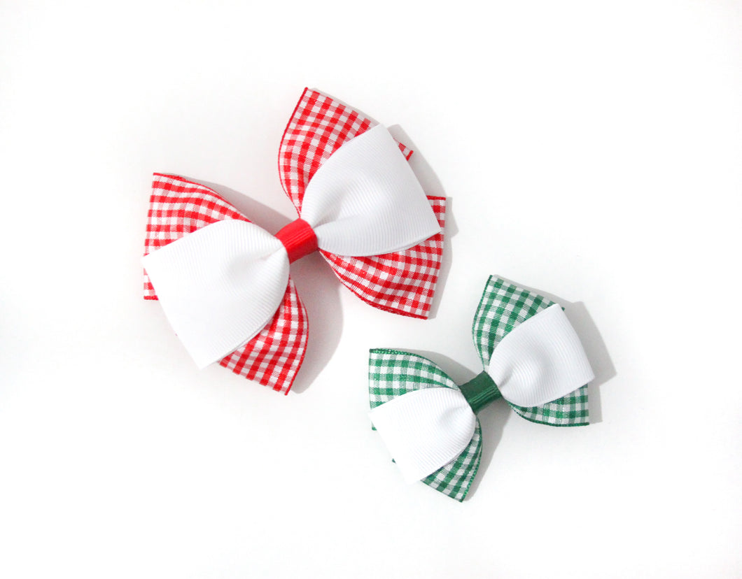 Triple Pinch Gingham Bows - All sizes