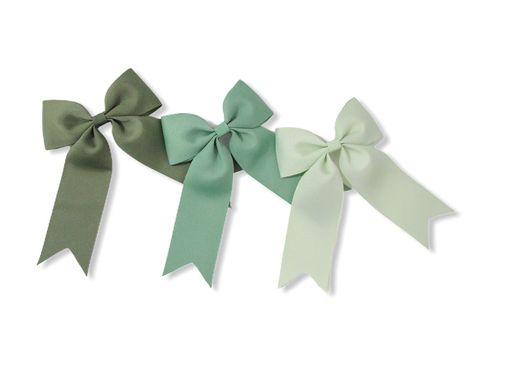 Set of 3 Khaki, Sage & Seafoam Green - All Style & Size Bows