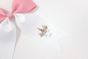 Unicorn Birthday Ponytail Bows