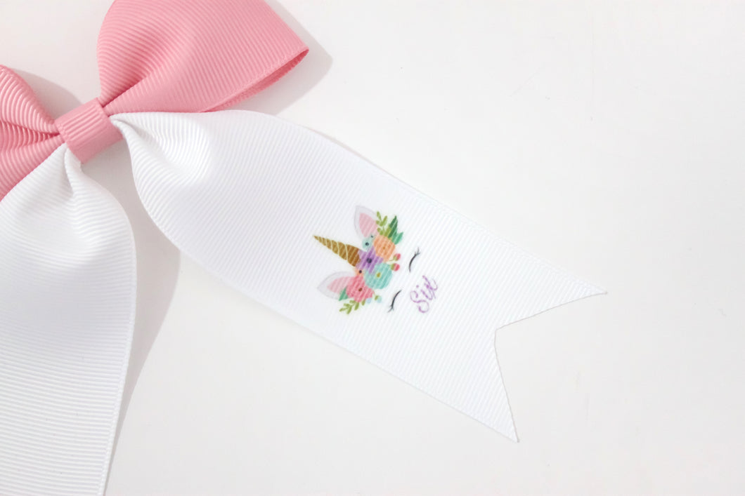Unicorn Birthday Ponytail Bows