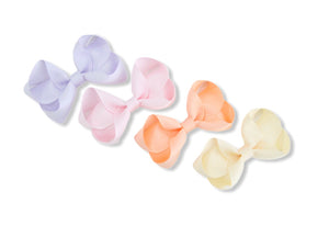 Set of 4 Lilac Mist, Icy Pink, Petal Peach & Cream - All Style & Size Bows