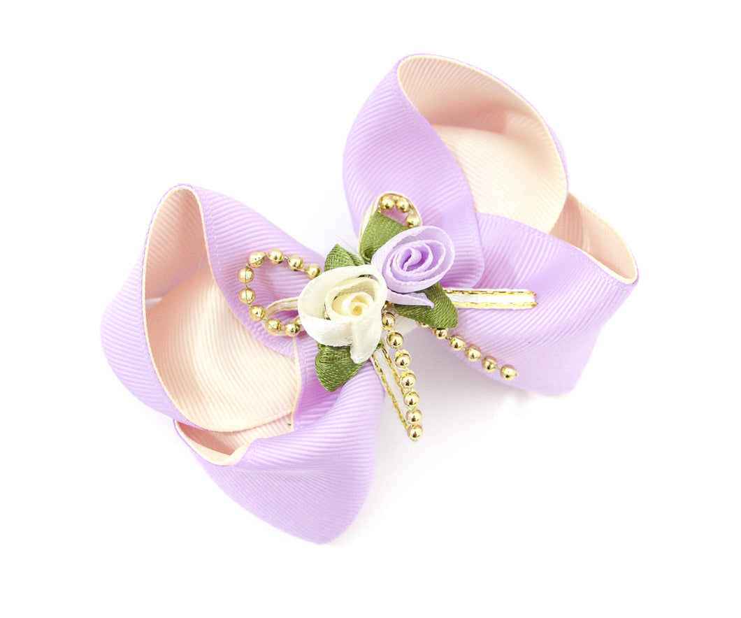 Lilac/Cream Rose Bouquet Large Boutique Bows