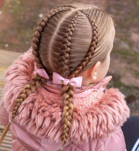 Pink Rose single pinch Bow - Clips and Headbands