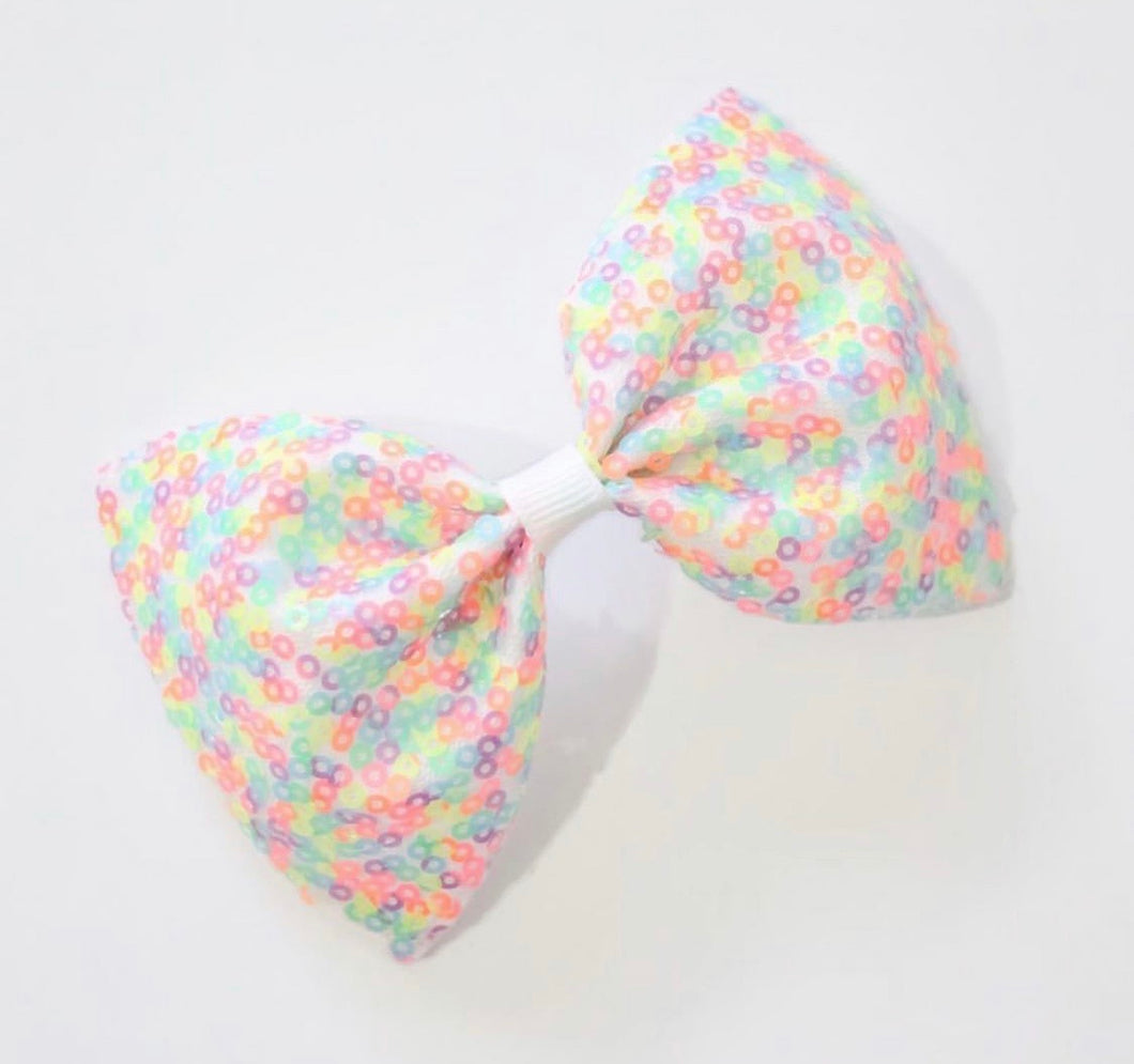 Neon Sequin XL Pinch Bow