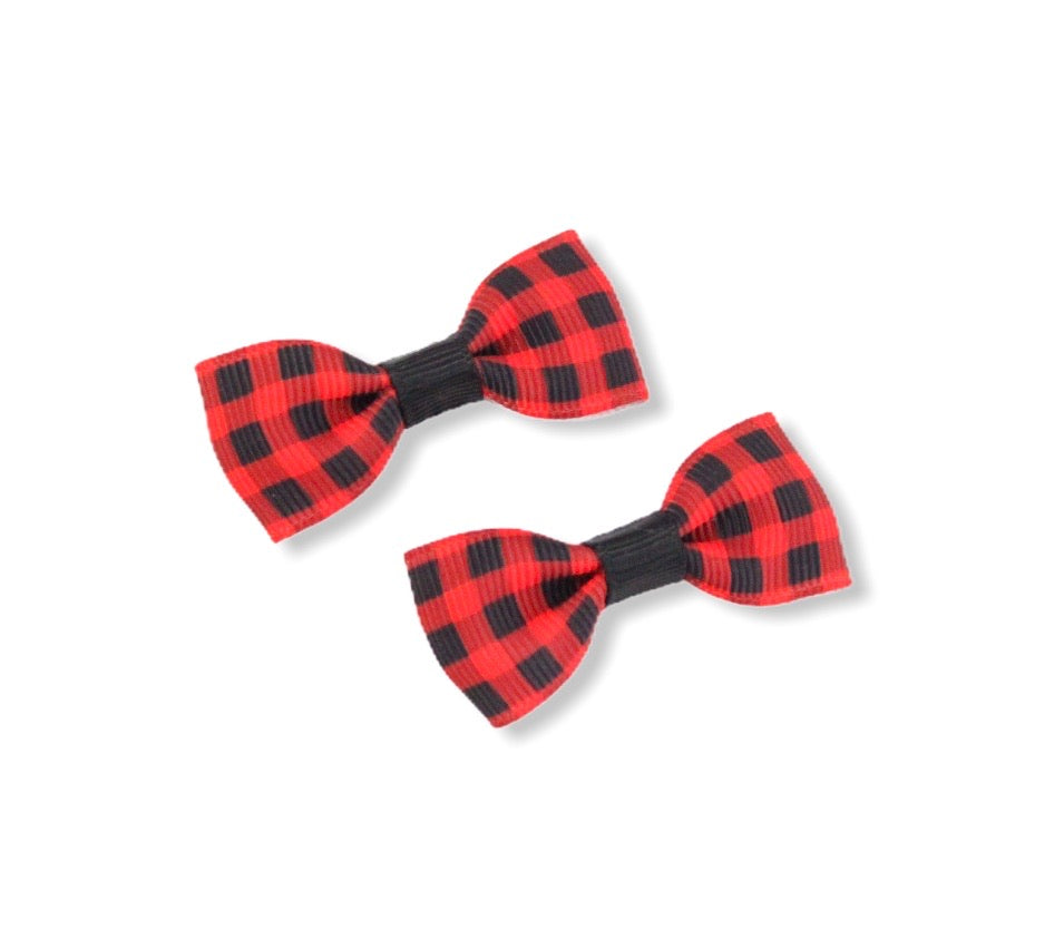 Red Check mini bows