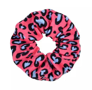 Pink Leopard Print Scrunchies