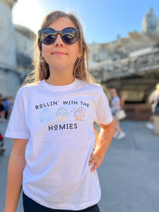 ‘Rollin with the homies’ Tee’s & sweatshirts Unisex All Sizes