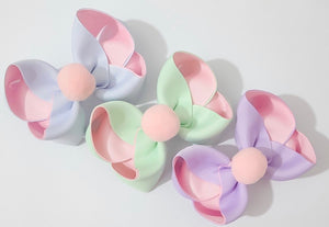 Pink Pom Pom Large Boutique Bow