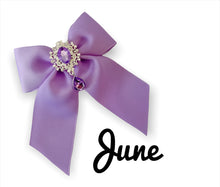 Load image into Gallery viewer, Birthstone Bows/Coloured Gemstone Bows
