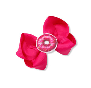 Hot Pink Doughnut Large Boutique Bow