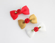 Load image into Gallery viewer, Red Rose Mini Bow - Clips and Headbands
