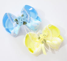 Load image into Gallery viewer, Rose Bouquet Lace Large Boutique Bows

