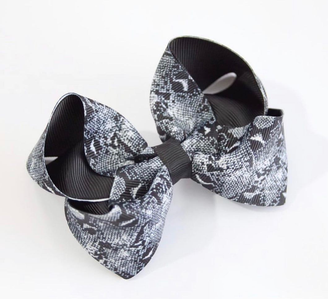 Snake skin print large boutique bow