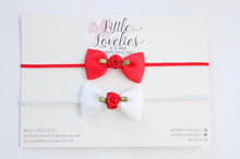 Load image into Gallery viewer, Red Rose Mini Bow - Clips and Headbands
