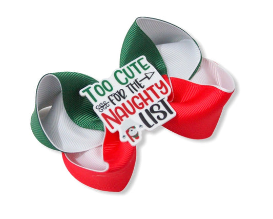 'Too Cute For The Naughty List' Large Boutique Bow