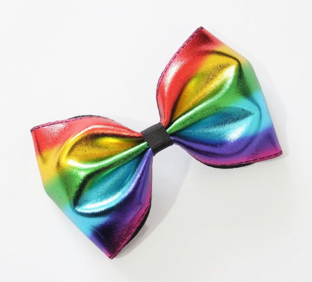 Metallic Rainbow XL Pinch Bow