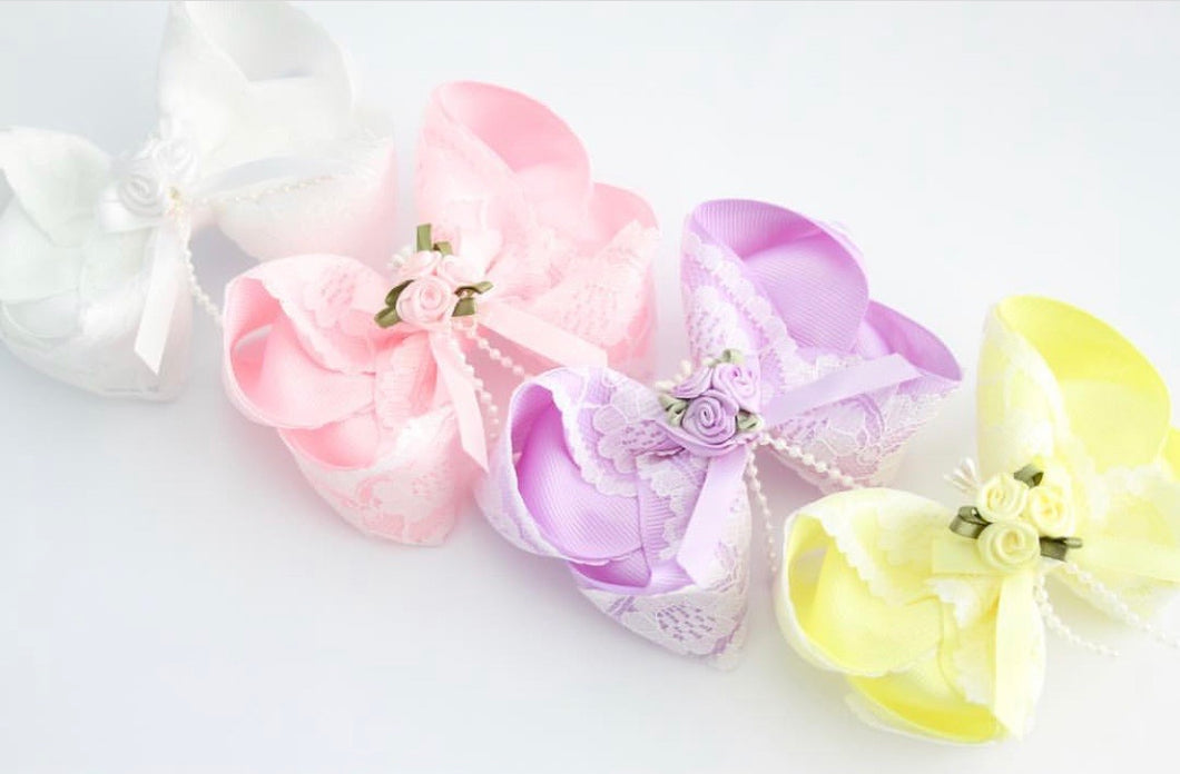 Rose Bouquet Lace Large Boutique Bows