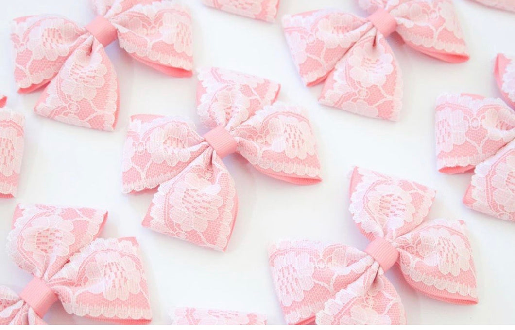 Lace Large Double Pinch Bows - Clips and headbands