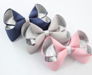 Metallic Lined Small Boutique Bows - All Colours