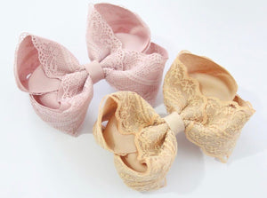 Lace Large Boutique Bows - All Colours