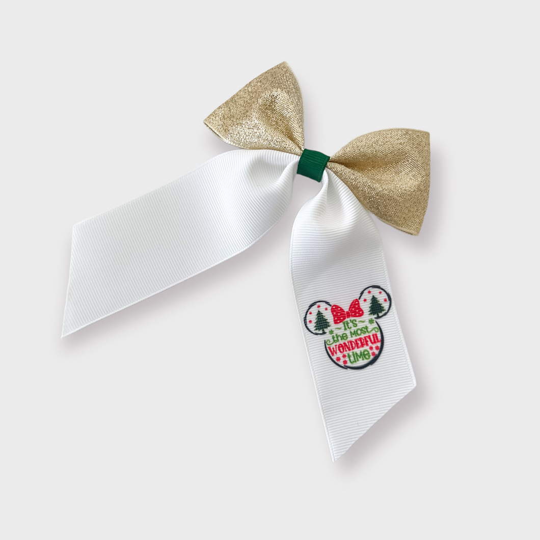 Wonderful time of the year Hair Bows  (all sizes)