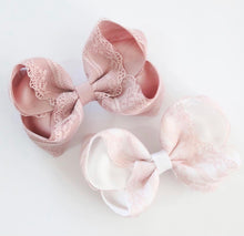 Load image into Gallery viewer, Lace Large Boutique Bows - All Colours
