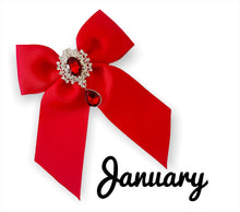 Load image into Gallery viewer, Birthstone Bows/Coloured Gemstone Bows
