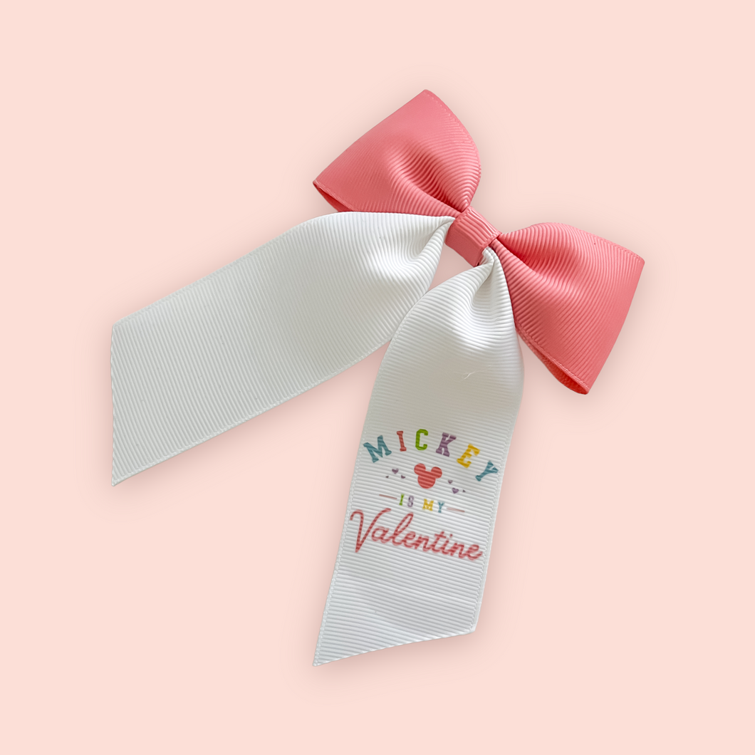 Mickey is my Valentine Hair Bows ( all sizes)