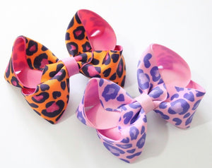 Bright leopard print large boutique bows