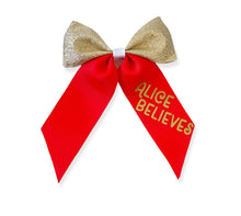 Load image into Gallery viewer, ‘Believes’ Personalised Large Ponytail bow
