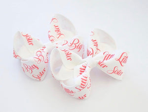 Big Sister / Little Sister Printed Large Boutique Bow