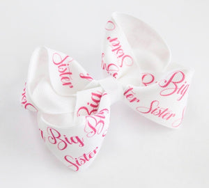 Big Sister / Little Sister Printed Large Boutique Bow